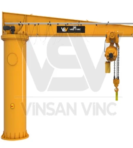 50 ton agir hizmet yere monteli kolon tipi pergel vinc